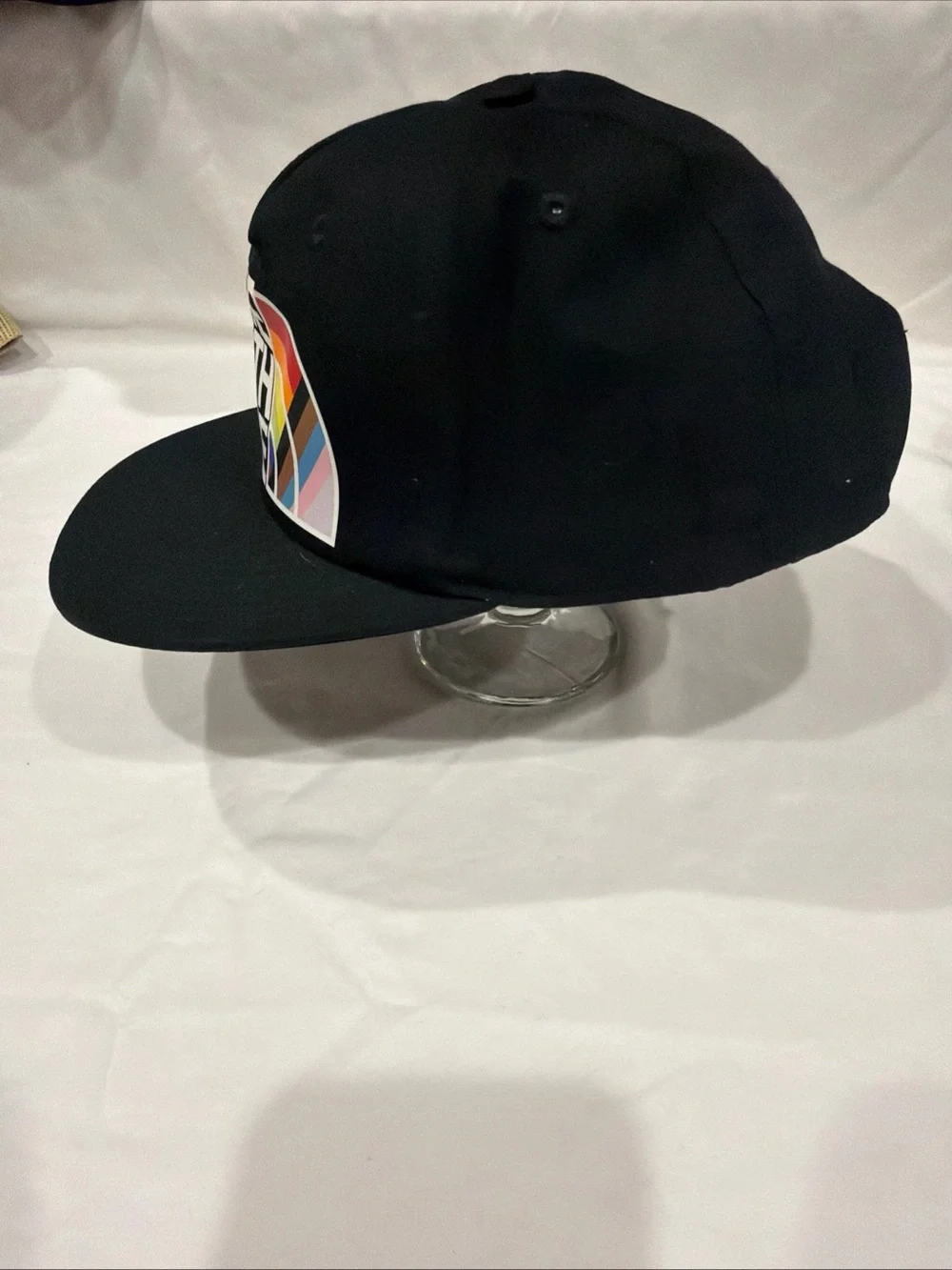 The North Face Black Hat with Rainbow Logo